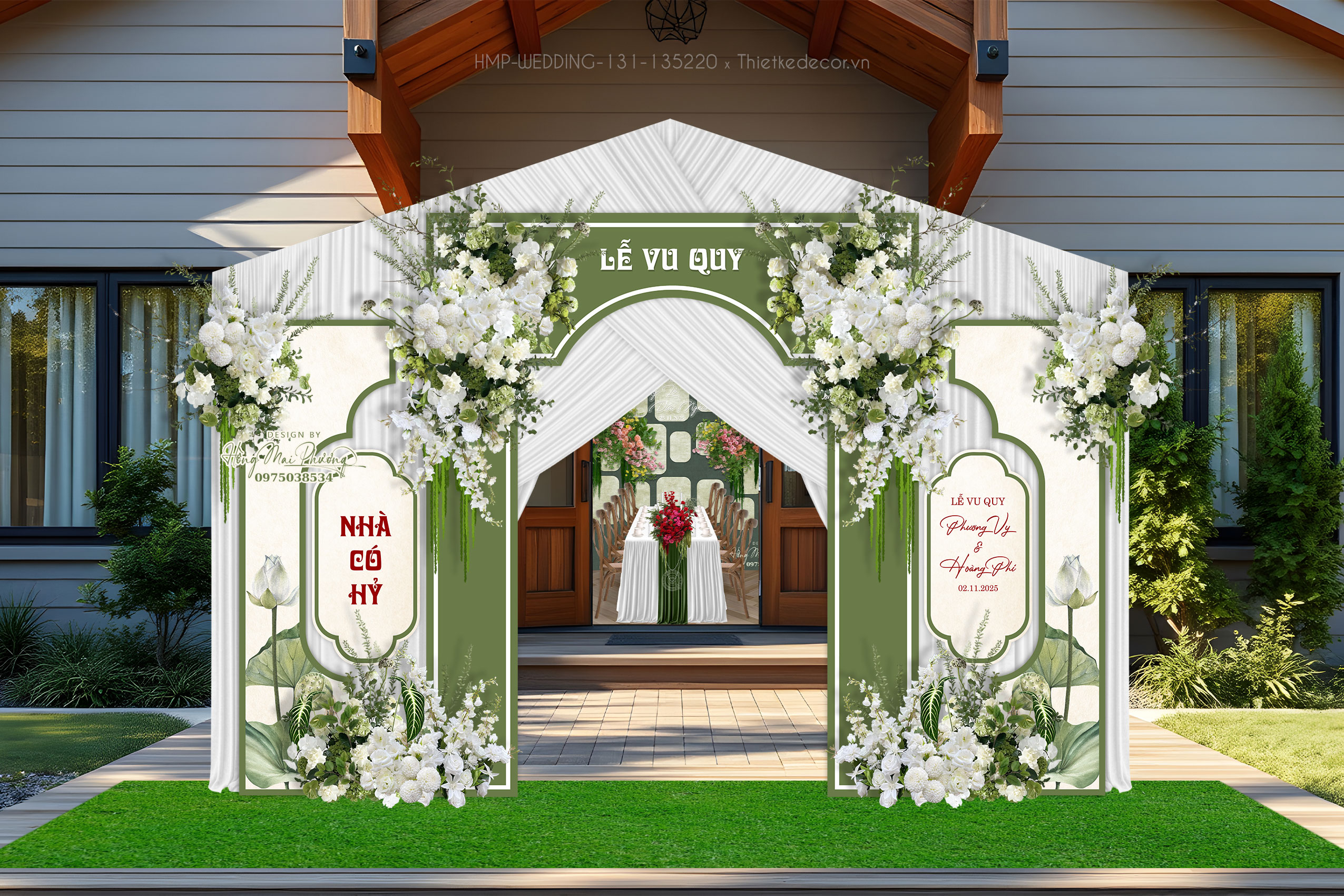 File thiết kế Gia tiên, trang trí tiệc cưới đẹp tone